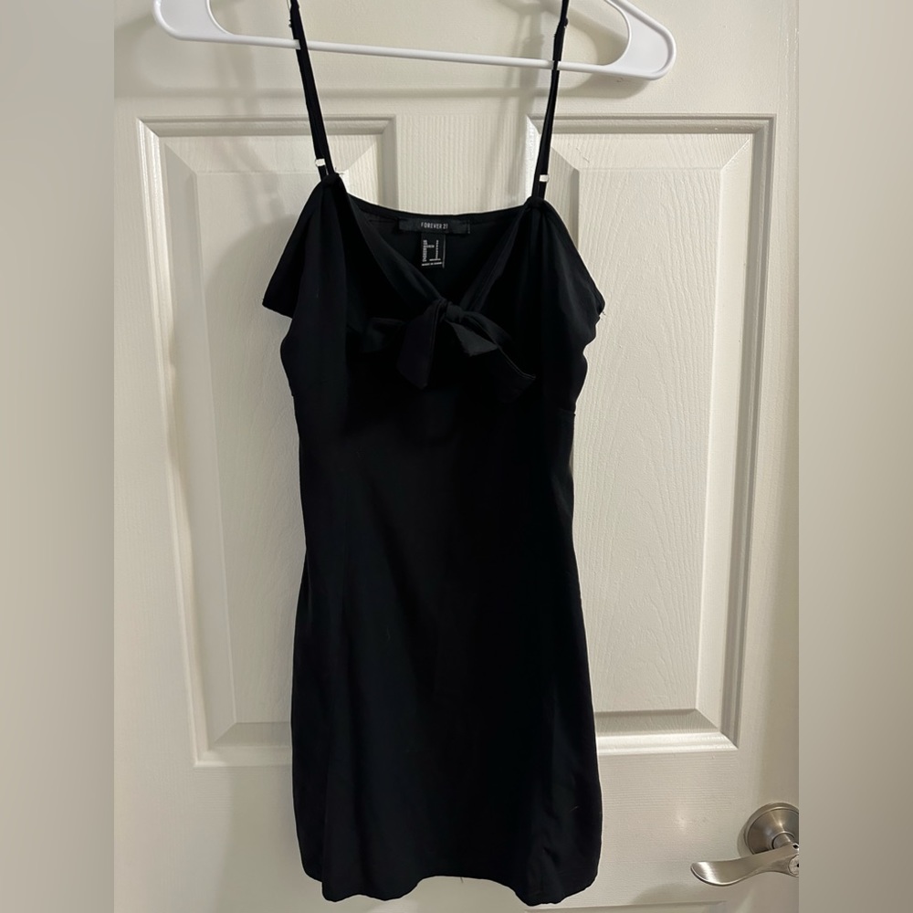 black mini dress